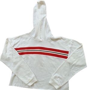 White cropped sweatshirt hoodie